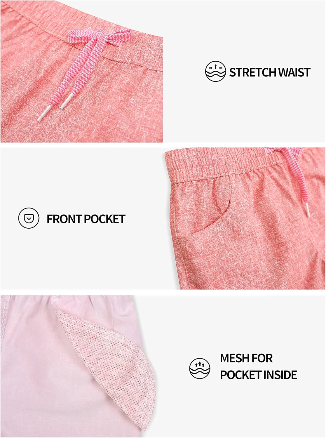 Actleis Womens Swim Shorts UPF50  Board Shorts Quick Dry Beach Shorts Drawstring Sports Summer Bottom