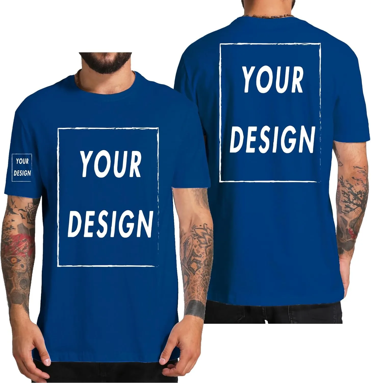 Custom T Shirt for Men Women Design Your Own Front Back Print Personalized T-Shirts