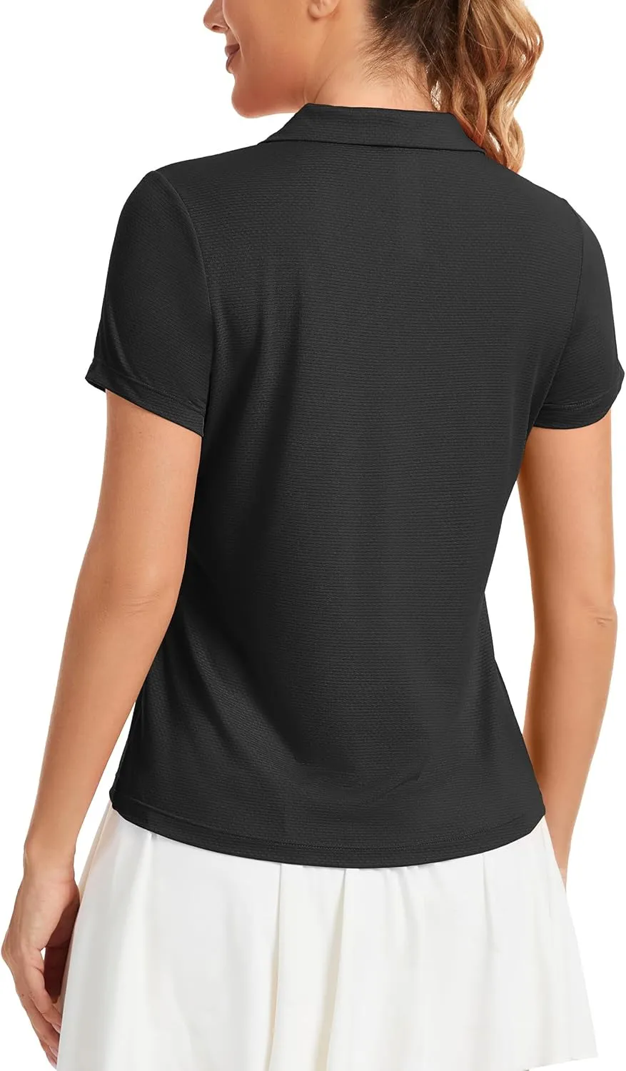 MathCat Womens Golf Shirt Short Sleeve Tennis Polo Shirts UPF50  Sun Protection V Neck Collared Quick Dry Workout Tops