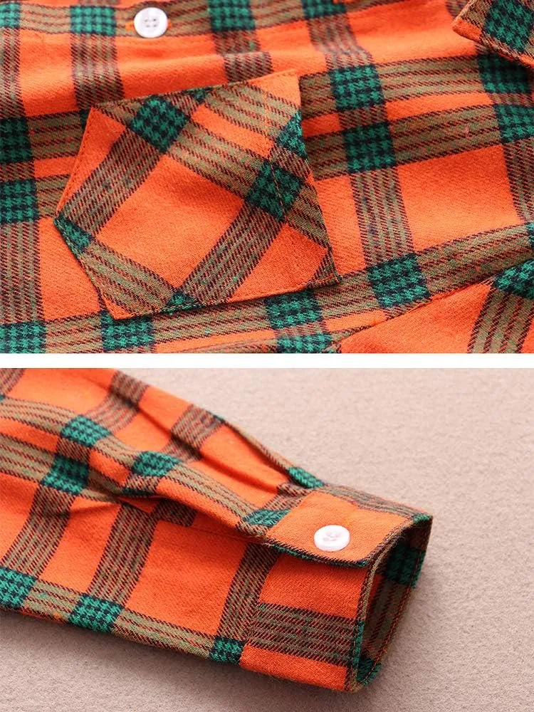 Men & Boy Button Down Shirt Kid Flannel Shirt Toddler Buffalo Plaid Shirt Boys Western Shirts Long Sleeve Father Son Shirt
