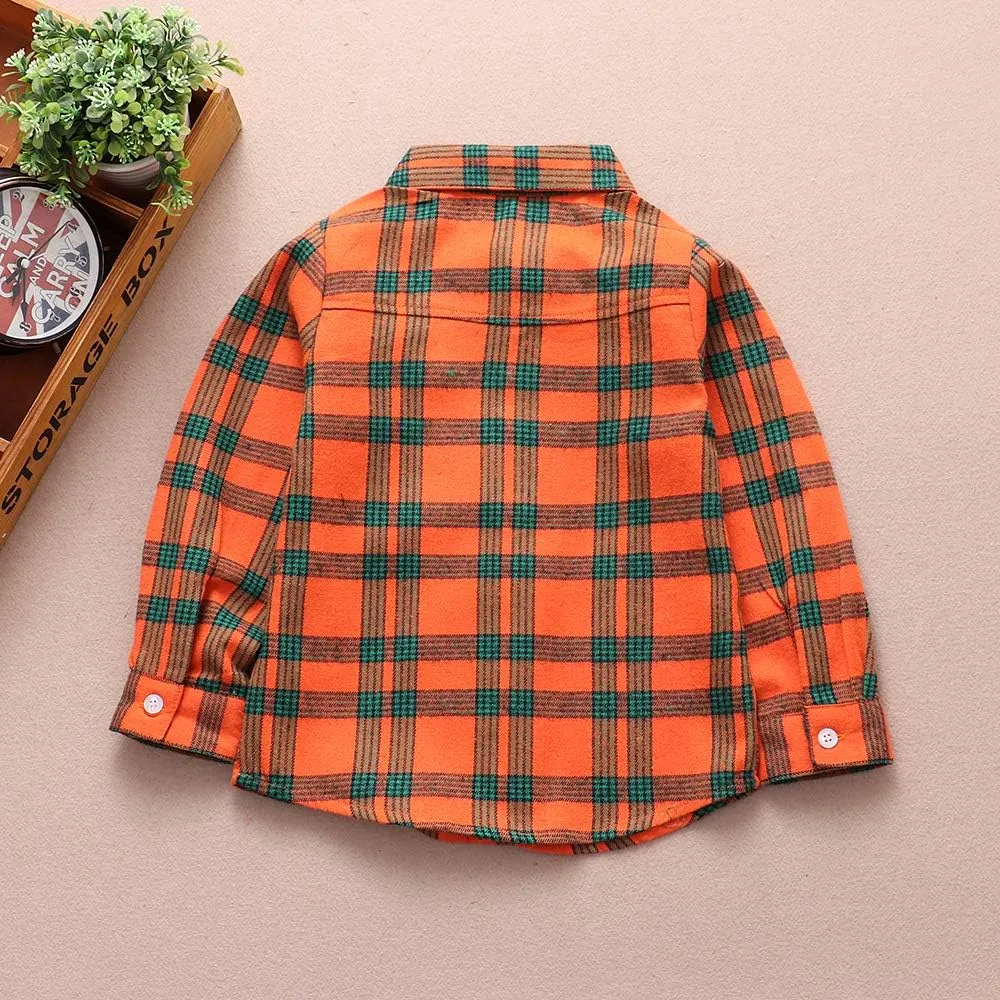 Men & Boy Button Down Shirt Kid Flannel Shirt Toddler Buffalo Plaid Shirt Boys Western Shirts Long Sleeve Father Son Shirt