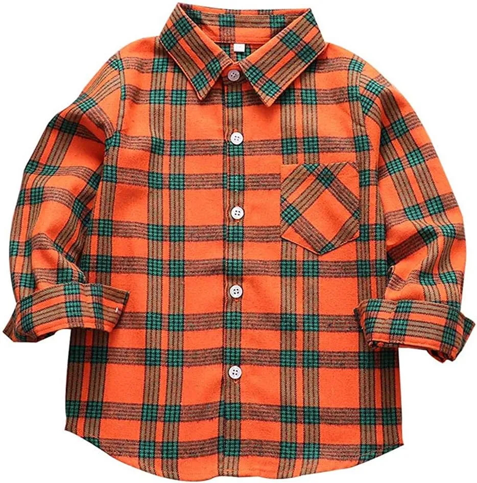 Men & Boy Button Down Shirt Kid Flannel Shirt Toddler Buffalo Plaid Shirt Boys Western Shirts Long Sleeve Father Son Shirt