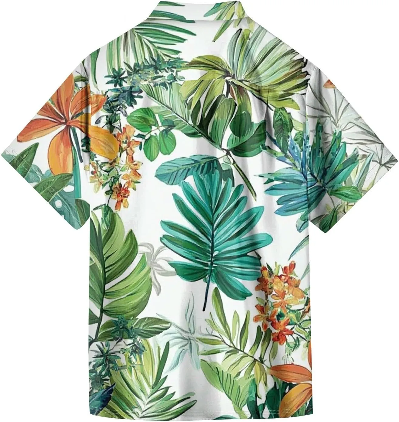Mens Hawaiian Shirt Short Sleeve Button Down Shirts Palm Tree Floral Printed Casual Slim Fit Tops with Pocket