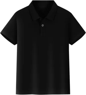 Preppy Boys Girls Pique Polo Shirt Short Sleeve Solid Active School Uniform Button Closure Breathable Performance Tshirt 5-12