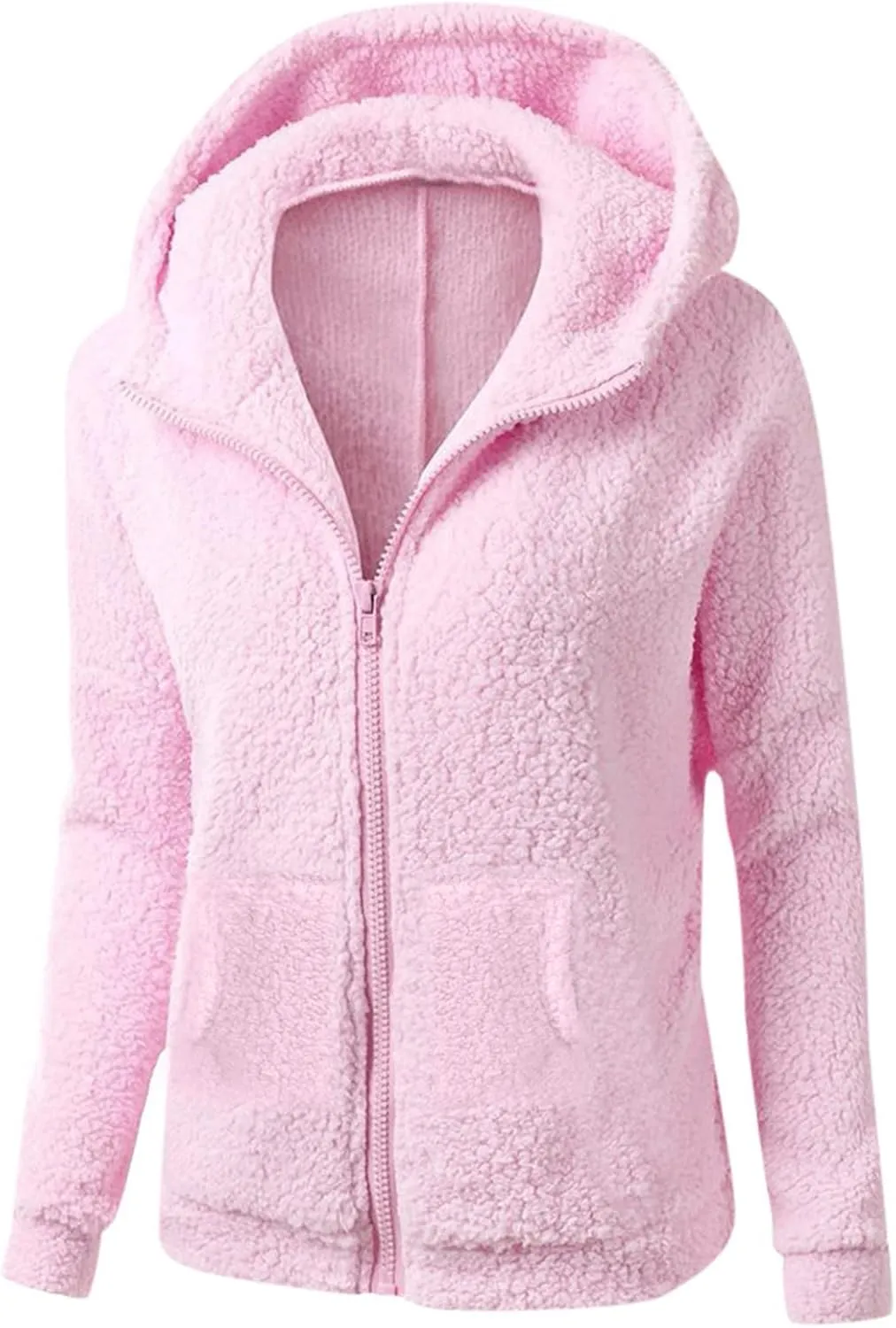 Sherpa Jacket Women Lightweight Fleece Zip Up Hoodie Jackets Casual Cozy Soft Fluffy Fuzzy Sweater Coats with Pockets