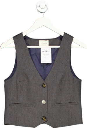 Sézane Grey Wool Blend Waistcoat top UK 10