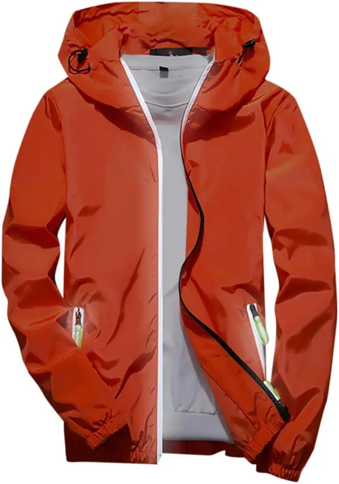 Windbreaker Jackets For Men Stylish Lightweight Long Sleeve Spring Fall Casual Zipper Waterproof Coats Mountain,M-7XL