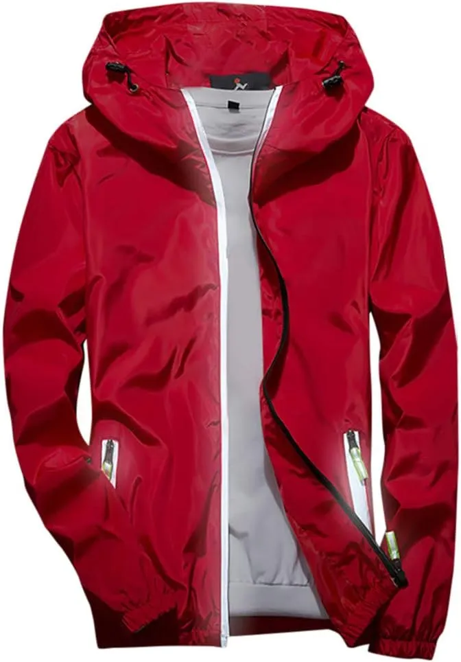 Windbreaker Jackets For Men Stylish Lightweight Long Sleeve Spring Fall Casual Zipper Waterproof Coats Mountain,M-7XL