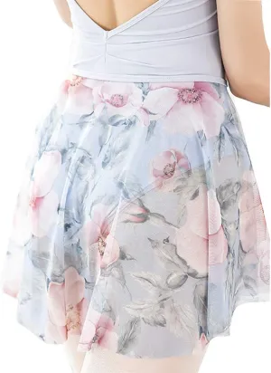 Women Watercolor Printed Ballet Skirt Dress Adult Female Body Dance Practice Skirts Chiffon Wrap Short Skirts