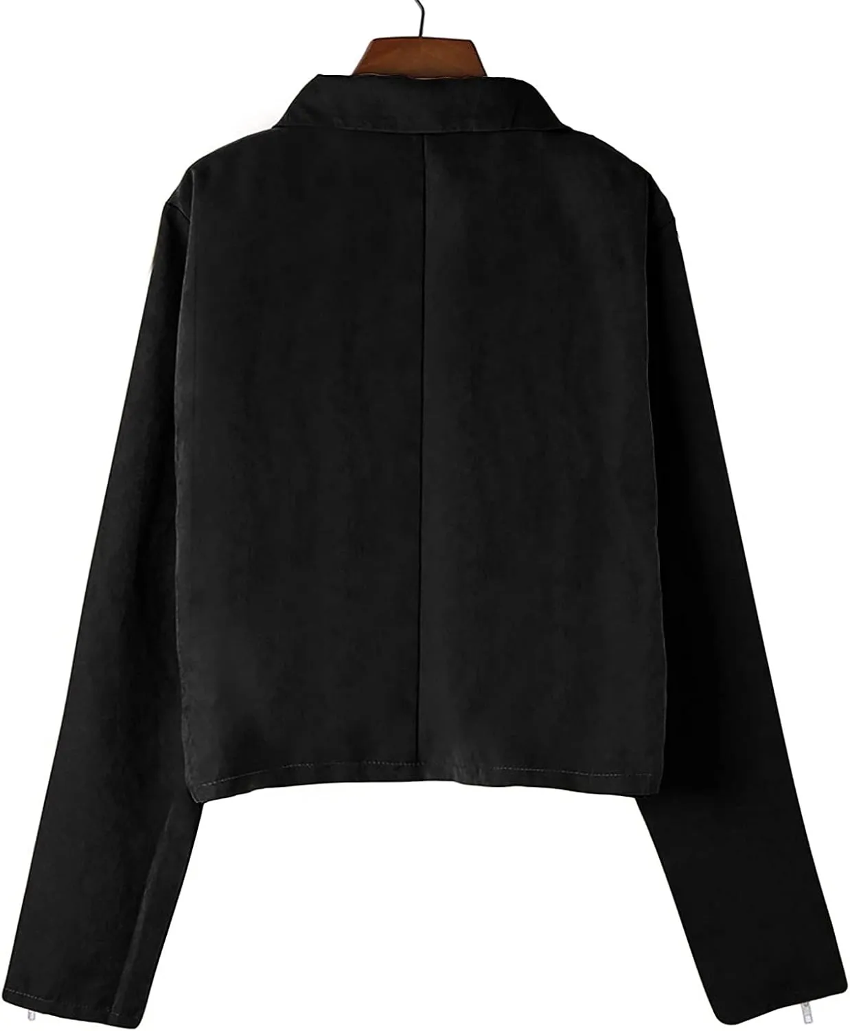 Womens Leather Jacket 2023 Fashion Faux Suede Biker Jackets Fall Zip Up Pu Motorcycle Slim Fit Coats with Pockets