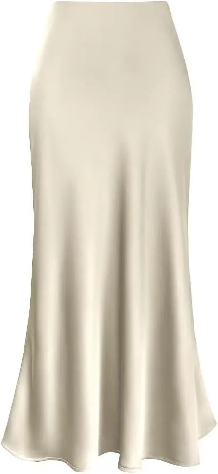 Womens Skirt High Waisted Skirts Satin Skirt Midi Silk Skirts for Women Skirts for Women Trendy