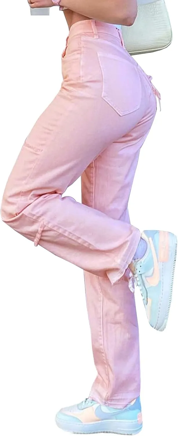 YUZIBAO Baggy Jeans for Women High Waisted Straight Wide Leg Jeans Y2K Boyfriend Stretch Denim Pants